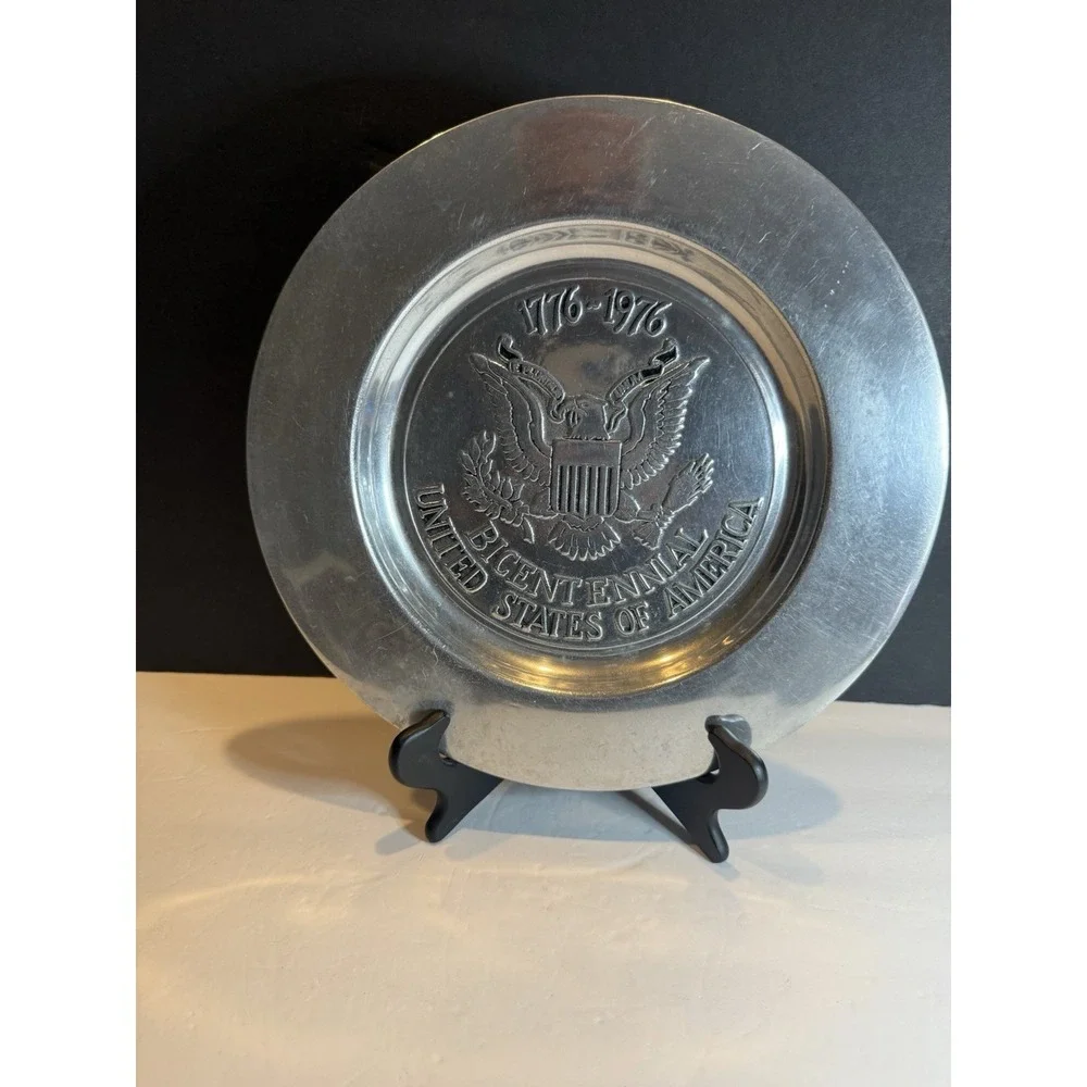 Vintage Wilton Bicentennial Pewter Plate 12